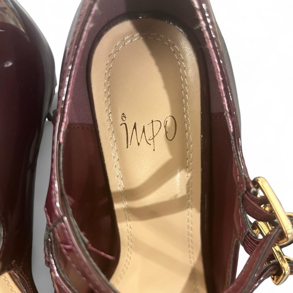 IMPO Burgundy Chunky Heels Size 8 Round Toe Buckle Retro Y2K - Picture 4 of 4